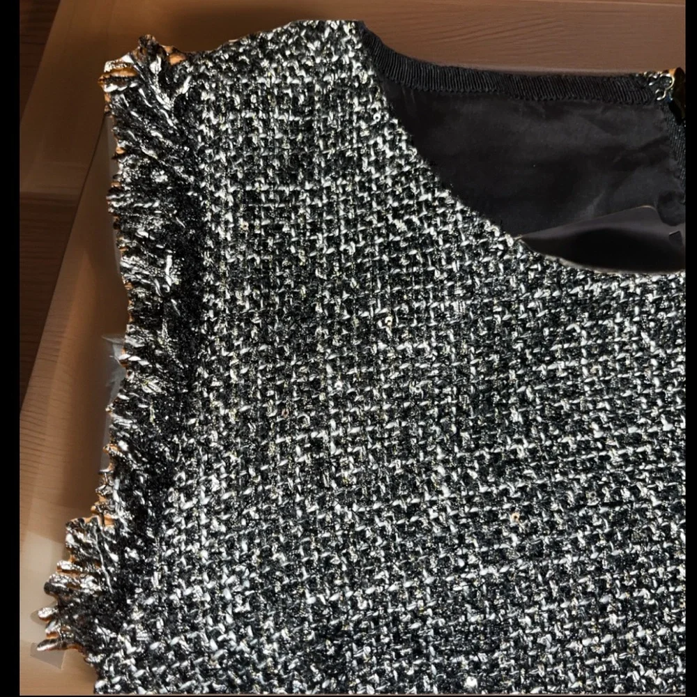 Elegant J.Crew Black & Gray Sheath Sparkling Constellation Tweed Dress dress NWT